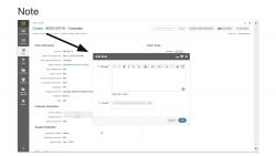 Adding a note to an order.