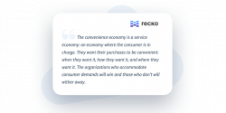 Quote by Recko about the convenience economy