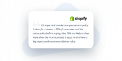 A quote about returns and customer expectations by shopify