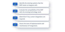 Checklist of 4 points to identify existing platforms and compatibility with the DOP