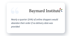 Nearly a quarter of online shoppers would abandon their order if no delivery date was provided
